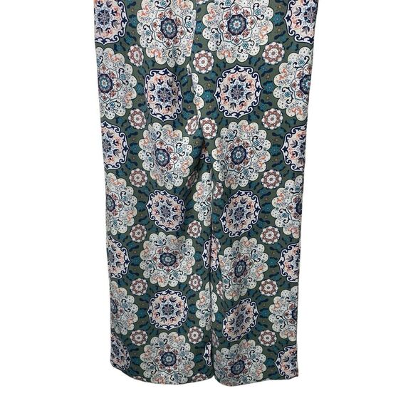 Loft Womens Size XS Floral Fluid Pants Wide Leg Elastic Waist Green Multicolor - Picture 7 of 9